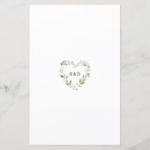 Elegant Waterverf White Flowers Gold Wedding Menu (Achterkant)