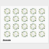 Elegant Waterverf White Flowers Wreatding Wedding Vierkante Sticker (Vel)