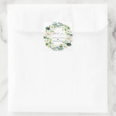 Elegant Waterverf White Flowers Wreatding Wedding Vierkante Sticker (Tas)