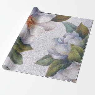 Elegant Waterverf White Magnolia Flower Cadeaupapier