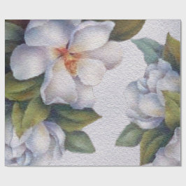 Elegant Waterverf White Magnolia Flower Cadeaupapier