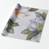 Elegant Waterverf White Magnolia Flower Cadeaupapier (Uitgerold)