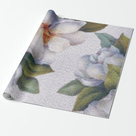 Elegant Waterverf White Magnolia Flower Cadeaupapier