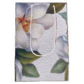 Elegant Waterverf White Magnolia Flower Gift Bag Medium Cadeauzakje (Achterkant)