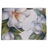 Elegant Waterverf White Magnolia Flower Groot Cadeauzakje (Voorkant)