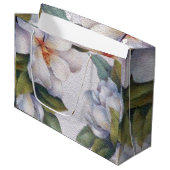 Elegant Waterverf White Magnolia Flower Groot Cadeauzakje (Voorkant Gekanteld)