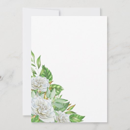 Elegant Waterverf White Roses 21st Birthday Party Kaart (Achterkant)