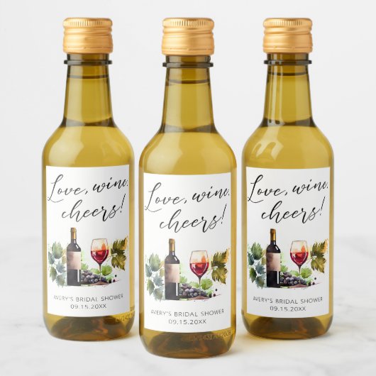 Elegant Waterverf wijnmakerij Vrijgezellenfeest Wijn Etiket (Flessen)