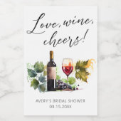 Elegant Waterverf wijnmakerij Vrijgezellenfeest Wijn Etiket (Enkel label)