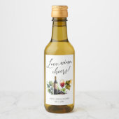 Elegant Waterverf wijnmakerij Vrijgezellenfeest Wijn Etiket (Voorkant)