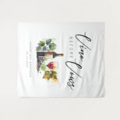 Elegant Waterverf wijnthema Vrijgezellenfeest Wandkleed (Voorkant (horizontaal))