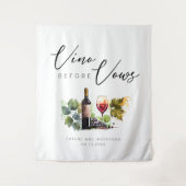 Elegant Waterverf wijnthema Vrijgezellenfeest Wandkleed (Voorkant)