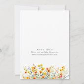 Elegant Waterverf Wild Flowers Baby shower Kaart (Achterkant)
