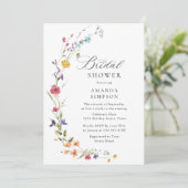 Elegant Waterverf Wild Flowers Vrijgezellenfeest Kaart (Staand voorkant)