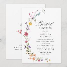 Elegant Waterverf Wild Flowers Vrijgezellenfeest Kaart