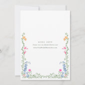 Elegant Waterverf Wild Flowers Vrijgezellenfeest Kaart (Achterkant)