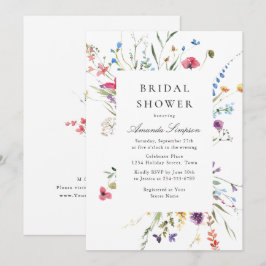 Elegant Waterverf Wild Flowers Vrijgezellenfeest Kaart