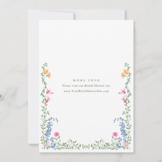 Elegant Waterverf Wild Flowers Vrijgezellenfeest Kaart (Achterkant)