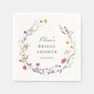Elegant Waterverf Wild Flowers Vrijgezellenfeest Servet