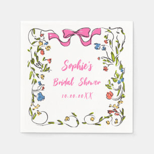 Elegant Waterverf Wild Flowers Vrijgezellenfeest Servet