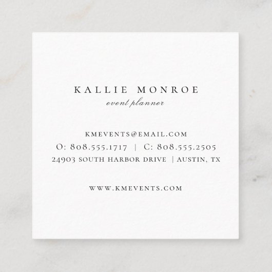 Elegant Waterverf Wild Foliage Dark Vierkante Visitekaartje (Achterkant)