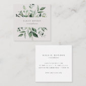 Elegant Waterverf Wild Foliage Sandy Beige Vierkante Visitekaartje (Voorkant / Achterkant)