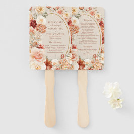 Elegant waterverf wild tuin bloemen programma handwaaier