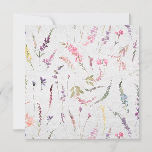 Elegant Waterverf Wildbloem Baby Baptisme Kaart (Achterkant)