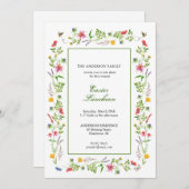 Elegant waterverf wildbloem paasBrunch Announ Aankondiging (Voorkant / Achterkant)