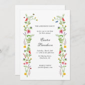 Elegant waterverf wildbloem paasmaanpijp aankondiging (Voorkant / Achterkant)