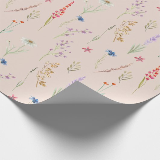 Elegant Waterverf Wildbloem Tuin Cadeaupapier (Hoek)