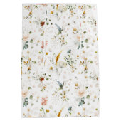 Elegant Waterverf Wildbloem Tuin Medium Cadeauzakje (Achterkant)