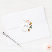 Elegant Waterverf Wildbloem Tuin Ronde Sticker (Envelop)