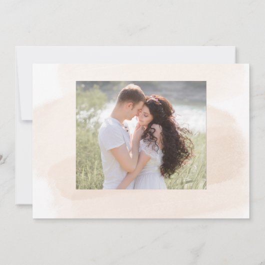 Elegant Waterverf Wildbloem Tuinfoto Save The Date (Achterkant)