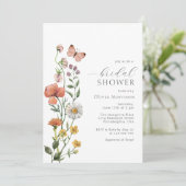 Elegant Waterverf Wildbloem Vrijgezellenfeest Scri Kaart (Staand voorkant)