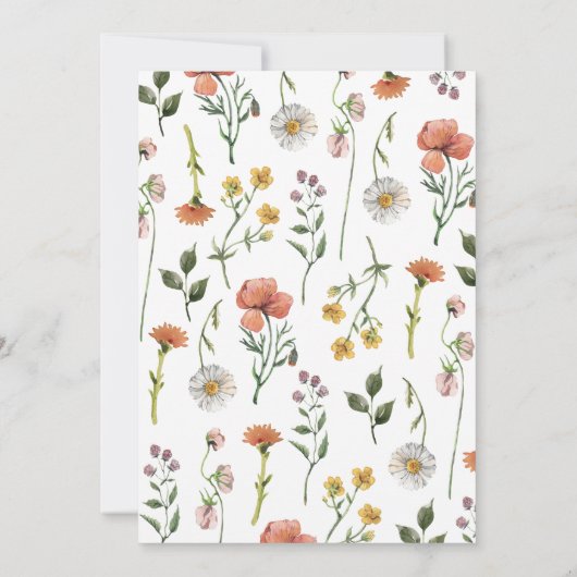 Elegant Waterverf Wildbloem Vrijgezellenfeest Scri Kaart (Achterkant)