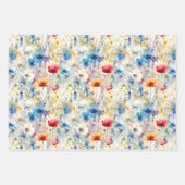 Elegant Waterverf Wildbloemen Inpakpapier Vel (Voorkant)