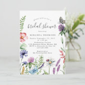 Elegant Waterverf Wildbloemen Lijst Vrijgezellenfe Kaart (Staand voorkant)