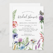 Elegant Waterverf Wildbloemen Lijst Vrijgezellenfe Kaart (Voorkant / Achterkant)