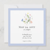 Elegant Waterverf Wildbloemen Regenbooghuwelijk Kaart (Achterkant)