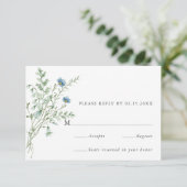 Elegant Waterverf Wildbloemen Weddenschap RSVP (Staand voorkant)