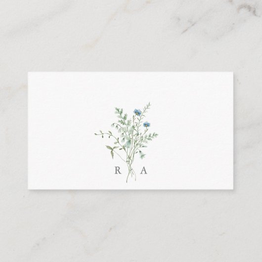 Elegant Waterverf Wildbloemen Weddenschap RSVP Informatiekaartje (Achterkant)