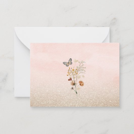 Elegant Waterverf Wilde bloem en vlinderbloemigen Notitiekaartje (Achterkant)