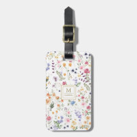 Elegant Waterverf Wilde bloem Garden Monogram
