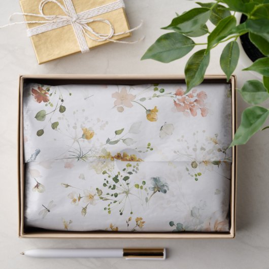 Elegant Waterverf Wilde bloem Tuingpapier Tissuepapier (Geschenk)