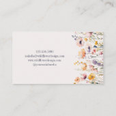 Elegant Waterverf Wilde bloemen Visitekaartje (Achterkant)