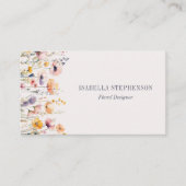 Elegant Waterverf Wilde bloemen Visitekaartje (Voorkant)