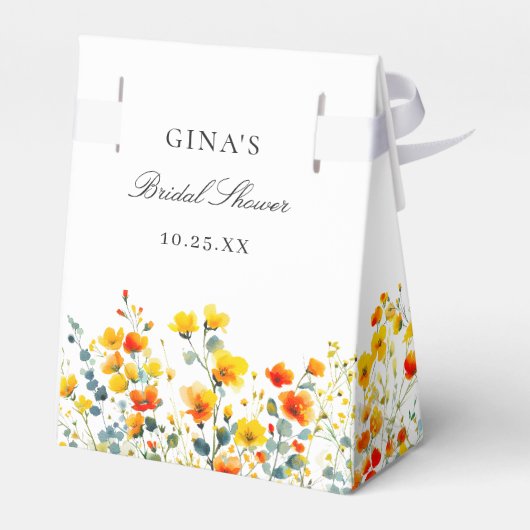 Elegant Waterverf Wilde bloemen Vrijgezellenfeest Bedankdoosjes (Achterkant)