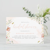 Elegant Waterverf Wilde bloemen Vrijgezellenfeest Kaart (Staand voorkant)