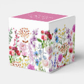 Elegant Waterverf Wilde Florals Wedding Favor Box Bedankdoosjes (Achterkant)